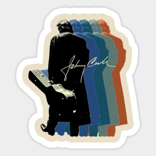 Johnny Cash Signature Rainbow Sticker